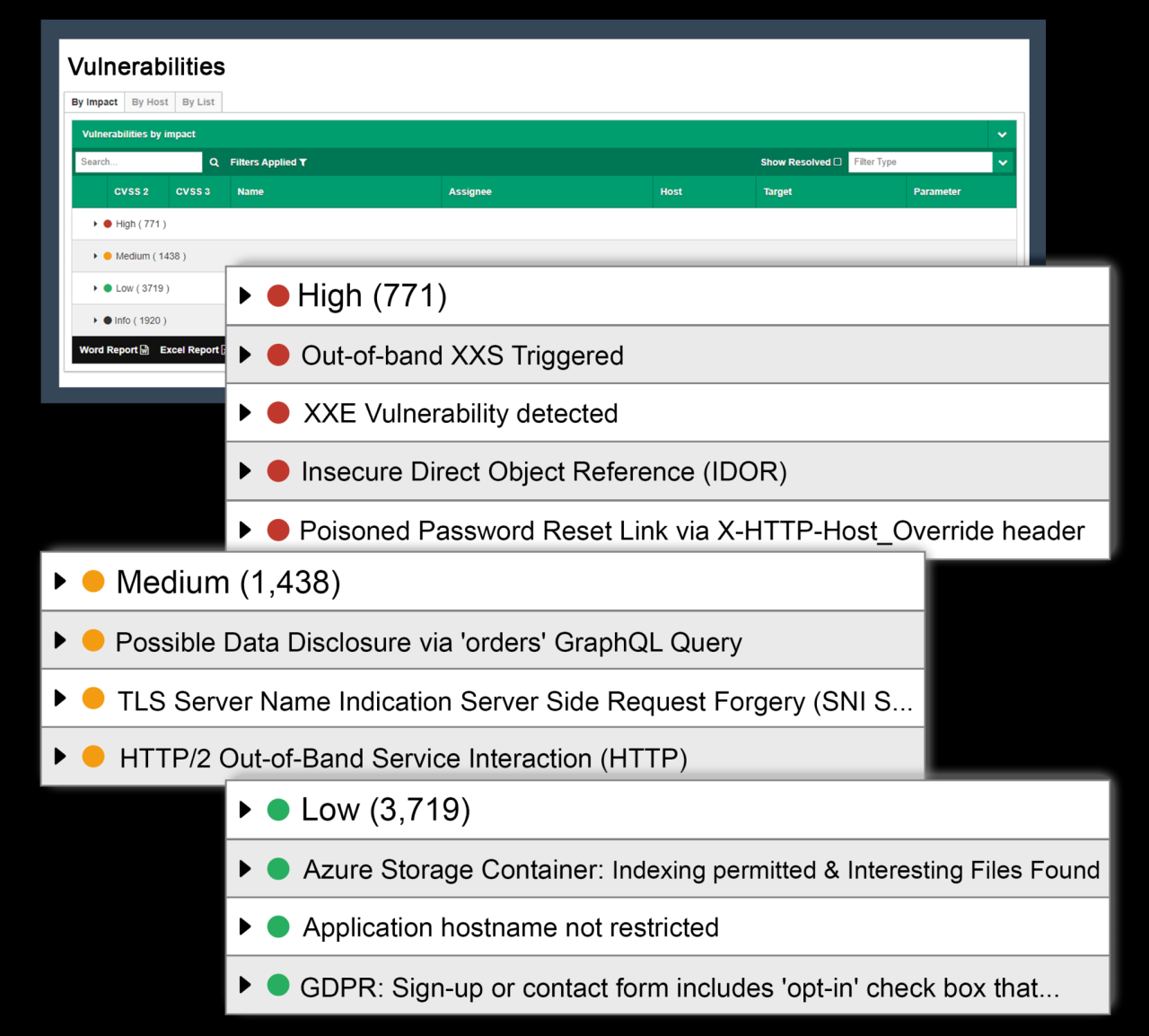 Application vulnerability scans
