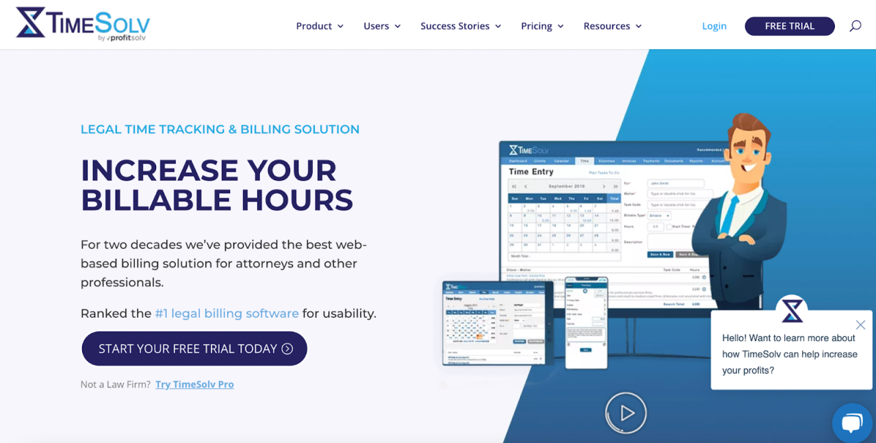Law firm time and billing software